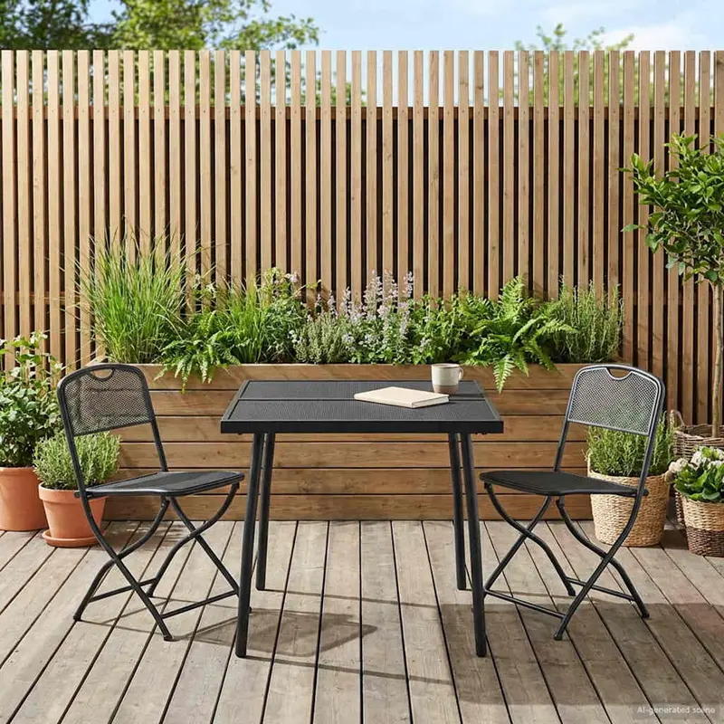 Juego de muebles de exterior 3 pcs Gris antracita