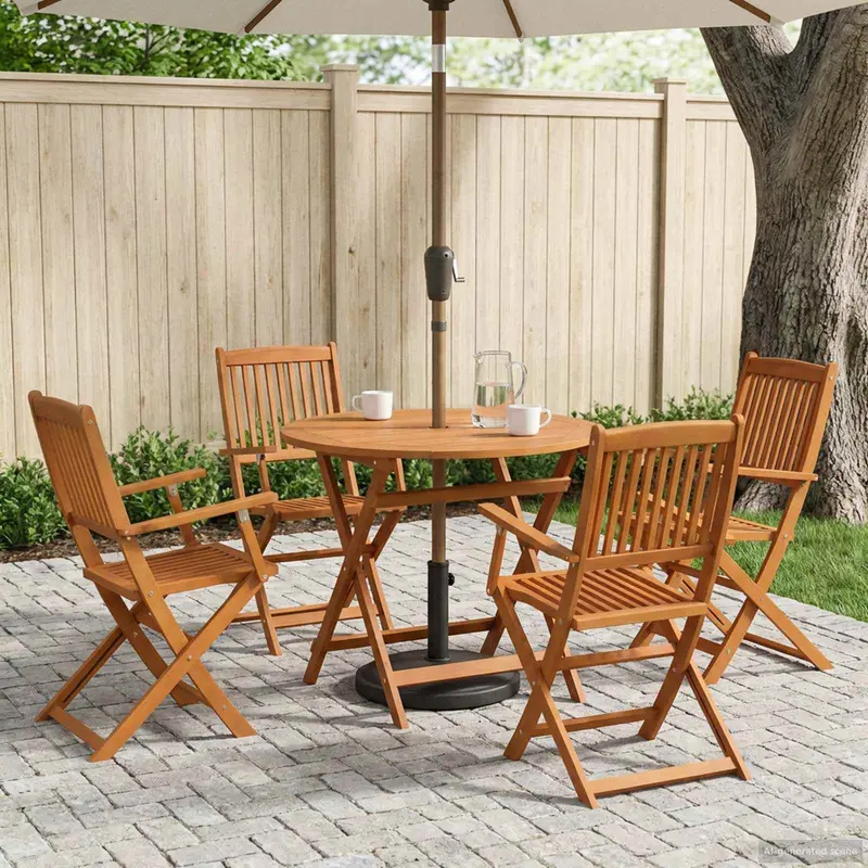 Juego de muebles de exterior 5 pcs Natural