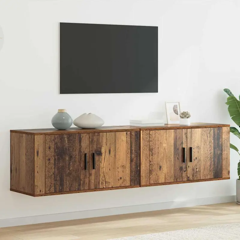 Juego de Muebles para Televisión Montados en la Pared 2 pcs