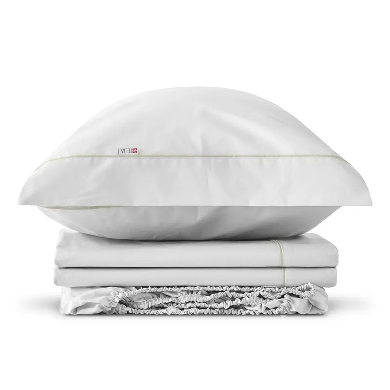 Juego de sábanas 100% algodón blanco