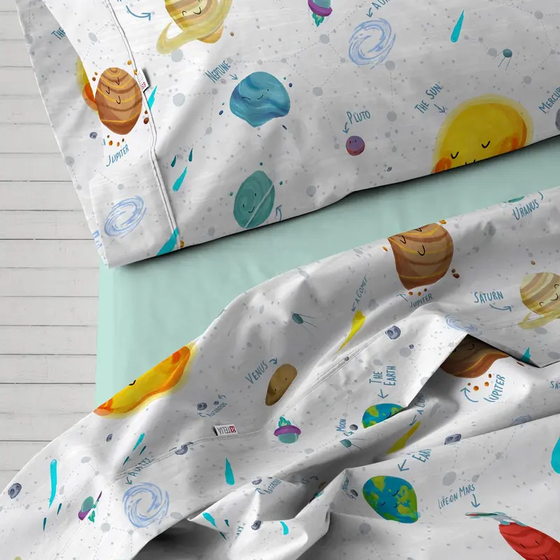 Juego de sábanas estampado Space