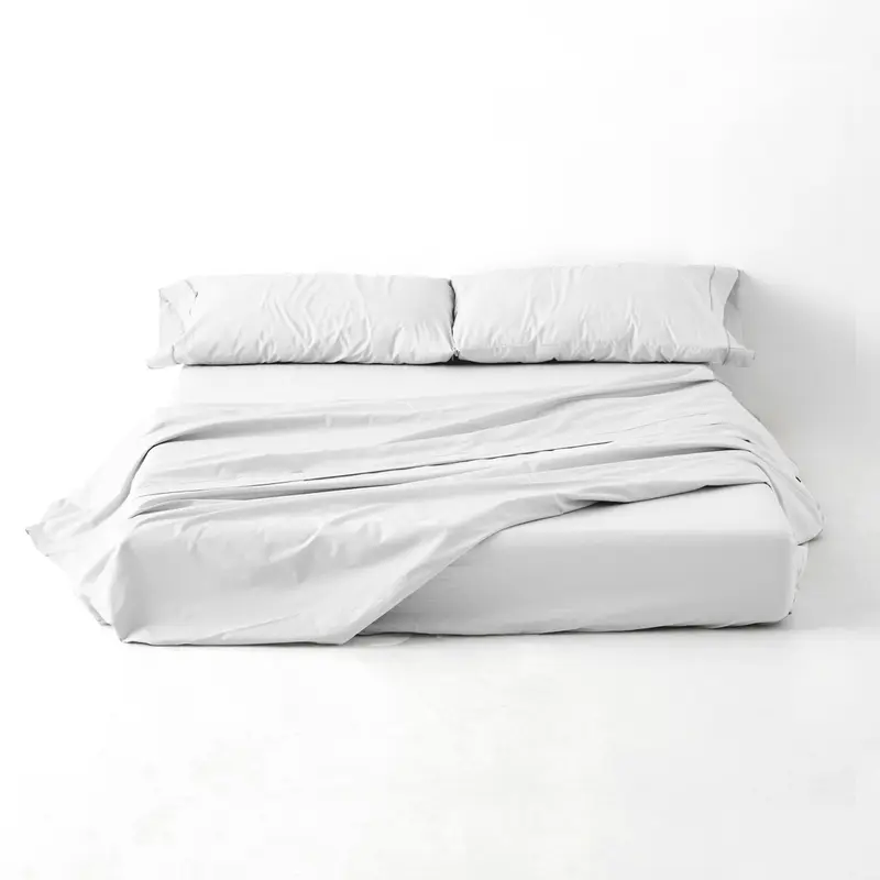 Juego de sábanas liso blanco