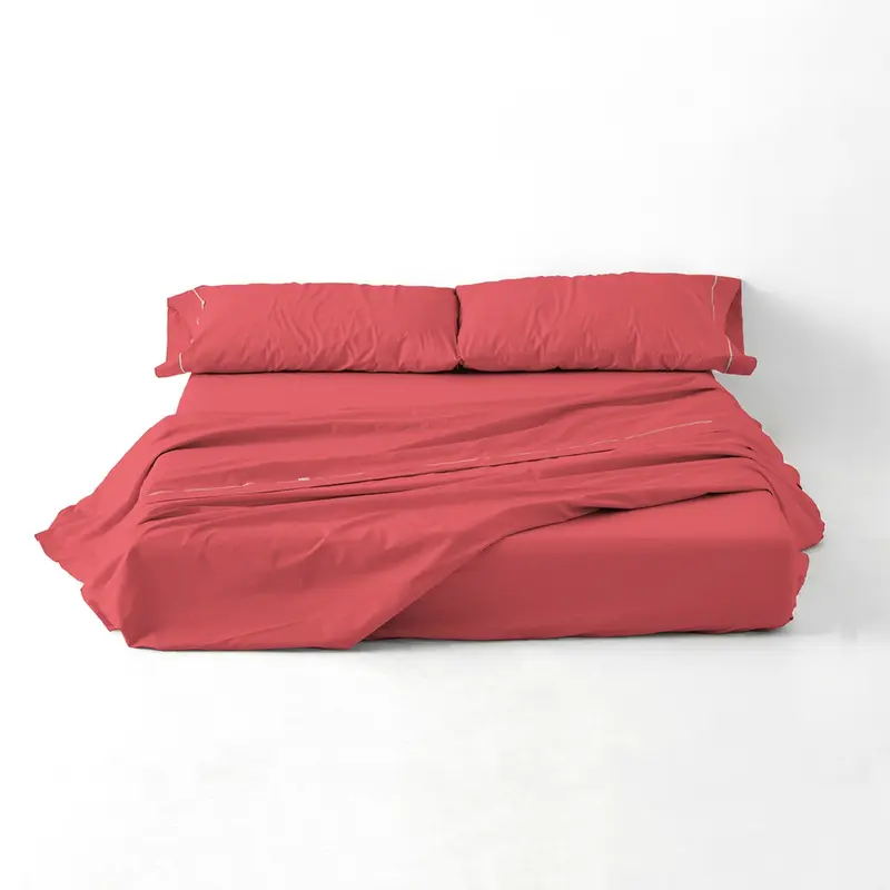 Juego de sábanas liso rojo