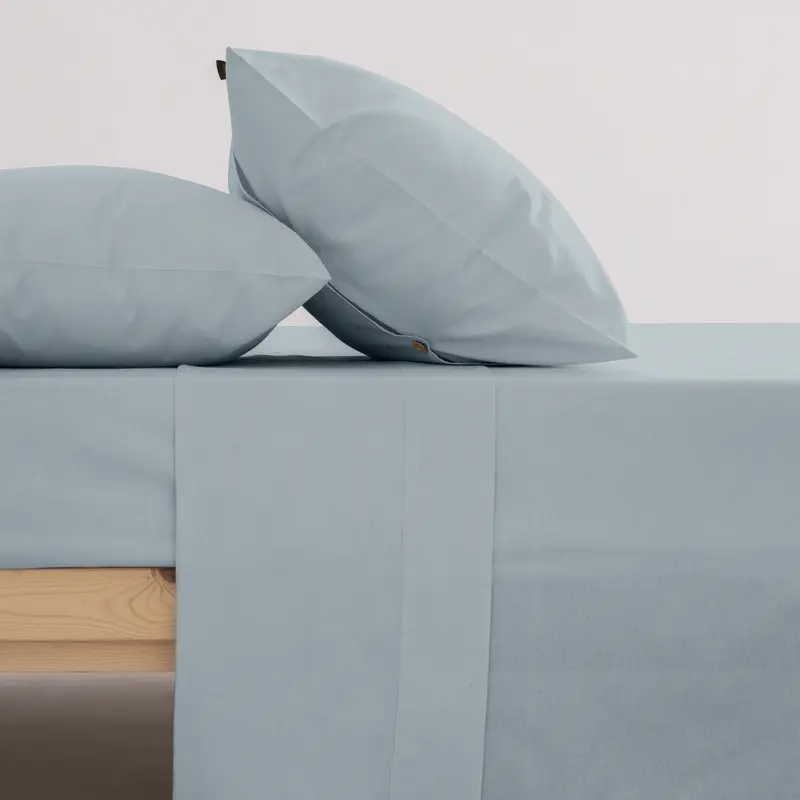 Juego de sábanas percal 200 hilos Azul Soft