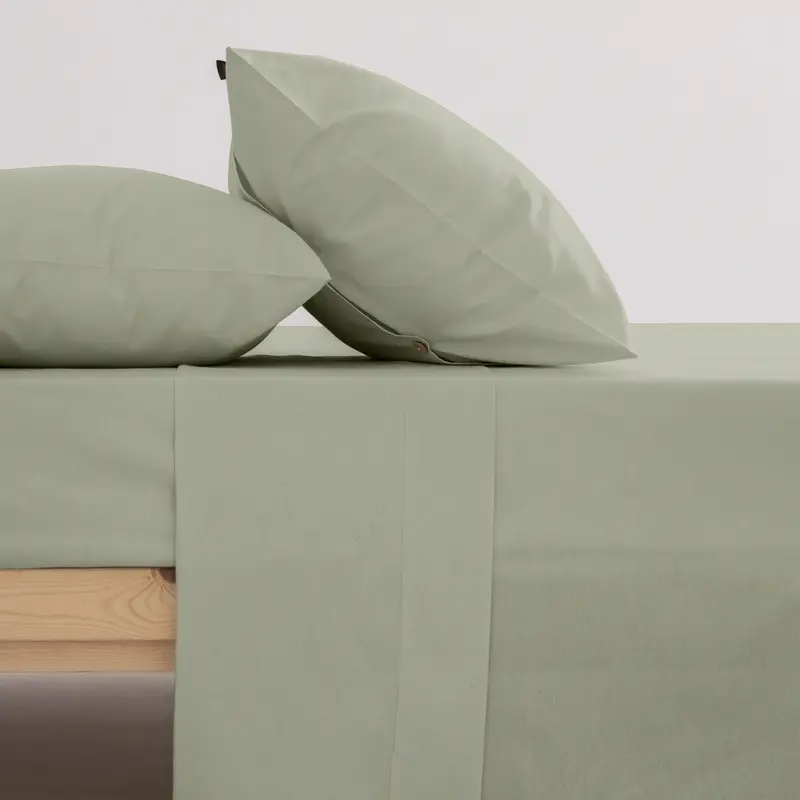 Juego de sábanas percal 200 hilos Verde Soft