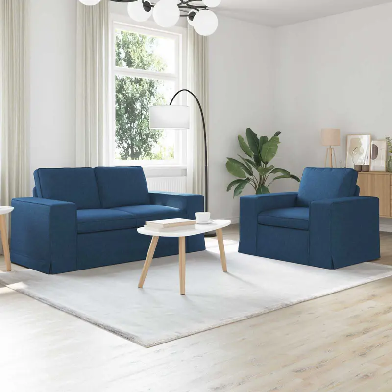 Juego de Sofá 2 pcs Azul 162 x 80 x 82 cm tela