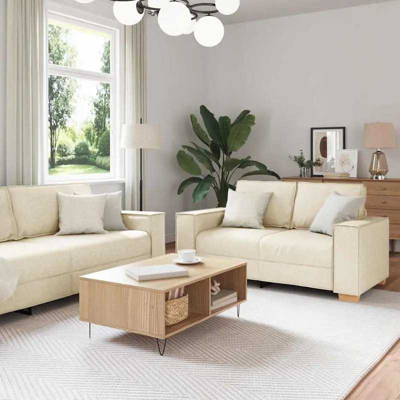Juego de Sofá 3 pcs Beige 220 x 80 x 84 cm