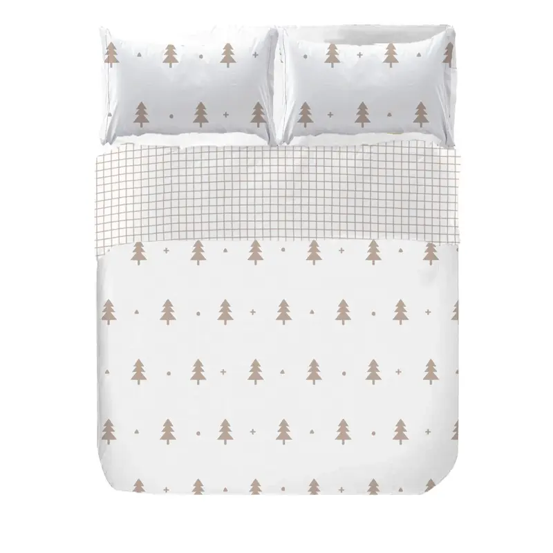 Juego Funda nórdica Reversible Abetos Beige