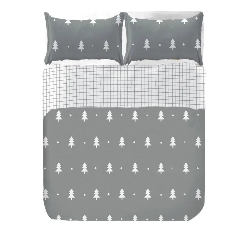 Juego Funda nórdica Reversible Abetos Gris