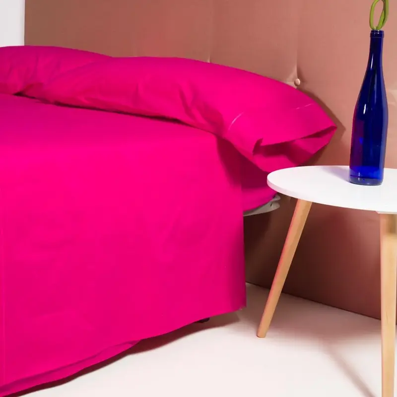 Juego sábanas Algodón Percal de 200 hilos Fucsia