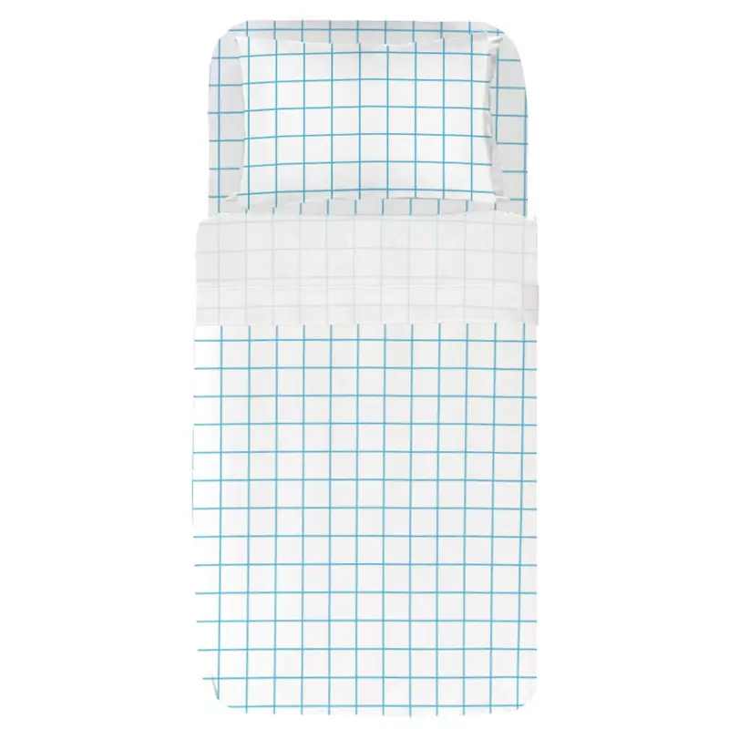 Juego Sábanas Bebé Estampado Cuadro Blue