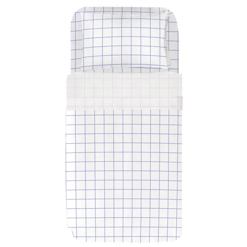 Juego Sábanas Bebé Estampado Cuadro Lavanda