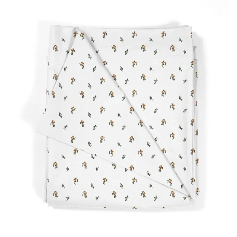 Juego Sábanas Bebé Estampado Flor Amarilla