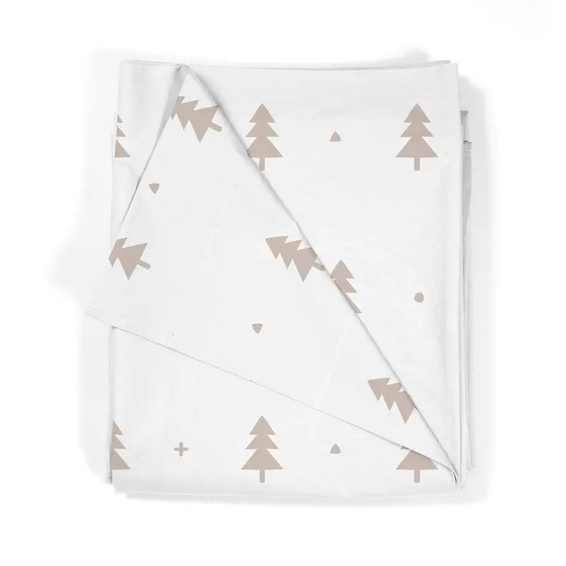 Juego Sábanas Estampadas Abetos Beige