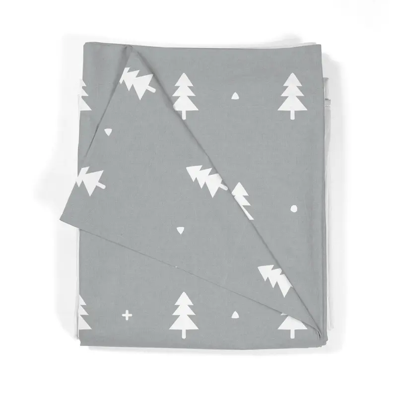 Juego Sábanas Estampadas Abetos Gris