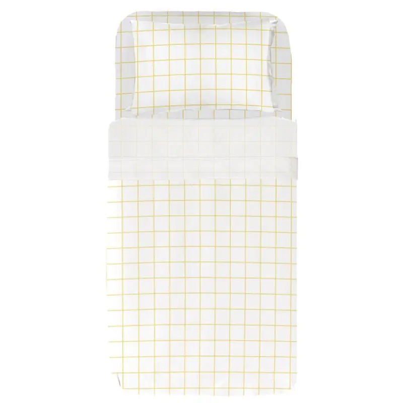 Juego Sábanas Estampadas Cuadro Amarillo