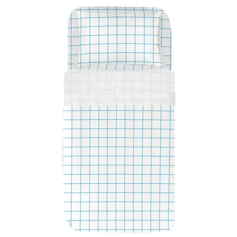 Juego Sábanas Estampadas Cuadro Blue