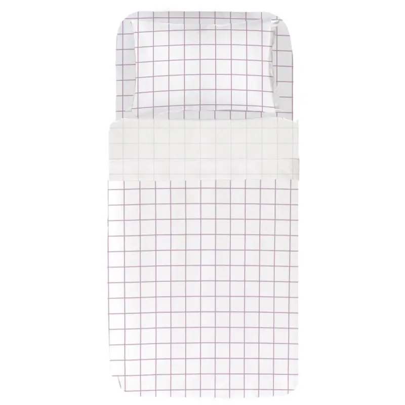 Juego Sábanas Estampadas Cuadro Malva