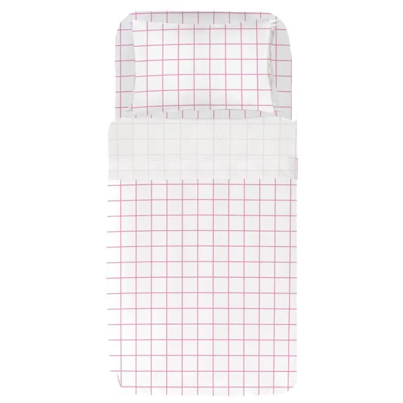 Juego Sábanas Estampadas Cuadro Rosa