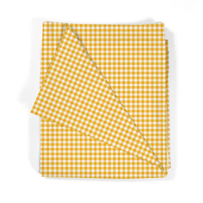 Juego Sábanas Estampadas Cuadro Vichy Amarillo
