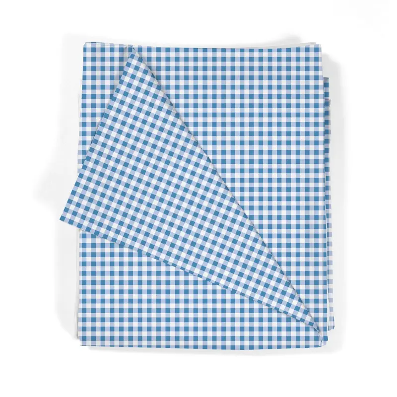 Juego Sábanas Estampadas Cuadro Vichy Azul Marino