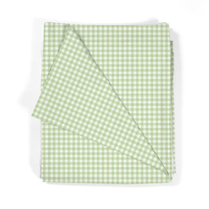 Juego Sábanas Estampadas Cuadro Vichy Pistacho