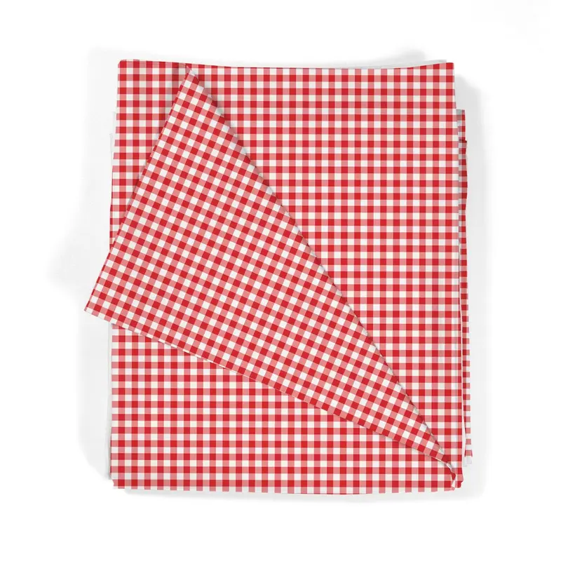 Juego Sábanas Estampadas Cuadro Vichy Rojo