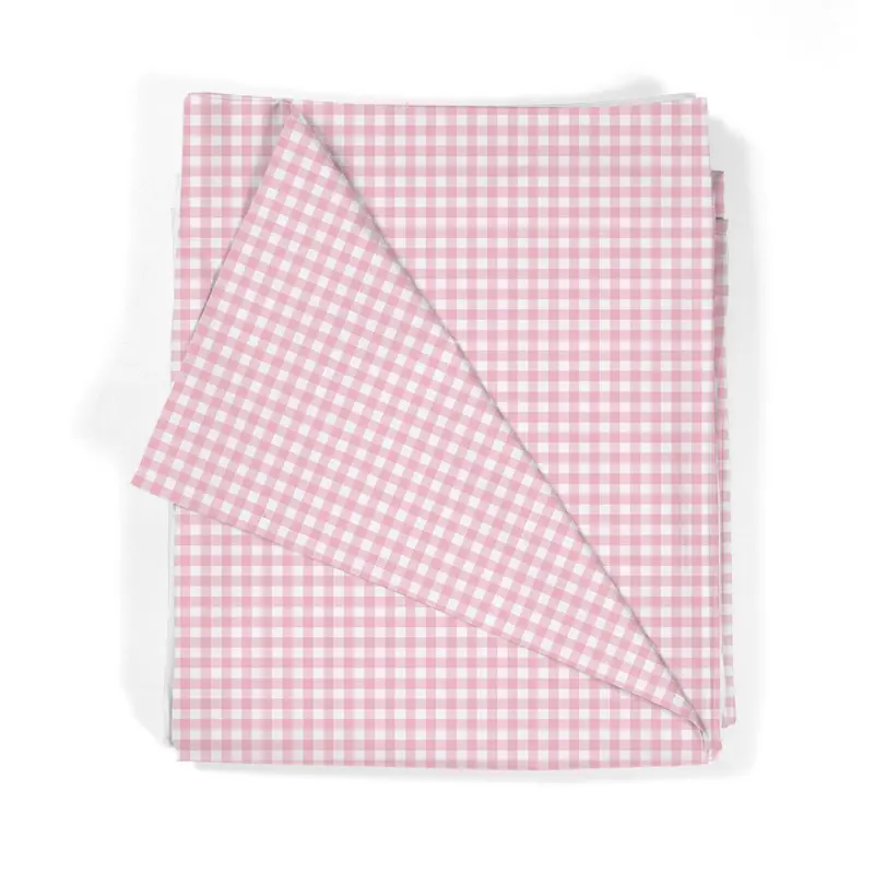Juego Sábanas Estampadas Cuadro Vichy Rosa