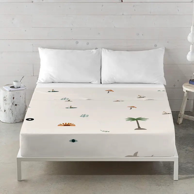 JUEGO SÁBANAS ESTAMPADAS GOODVIBES 100% ALGODÓN