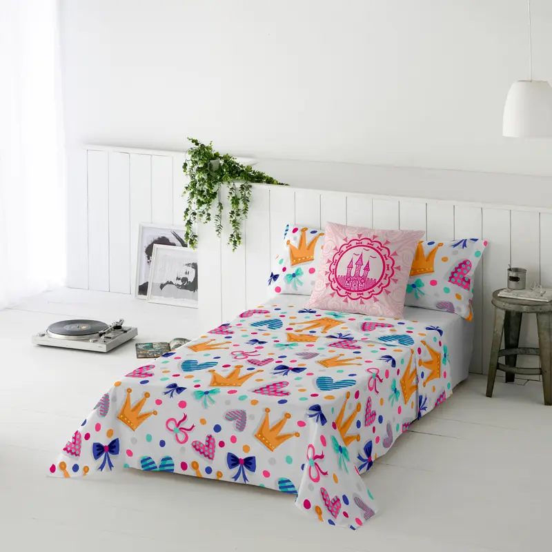 JUEGO SÁBANAS ESTAMPADAS INFANTIL MARGOT B 100% ALGODÓN
