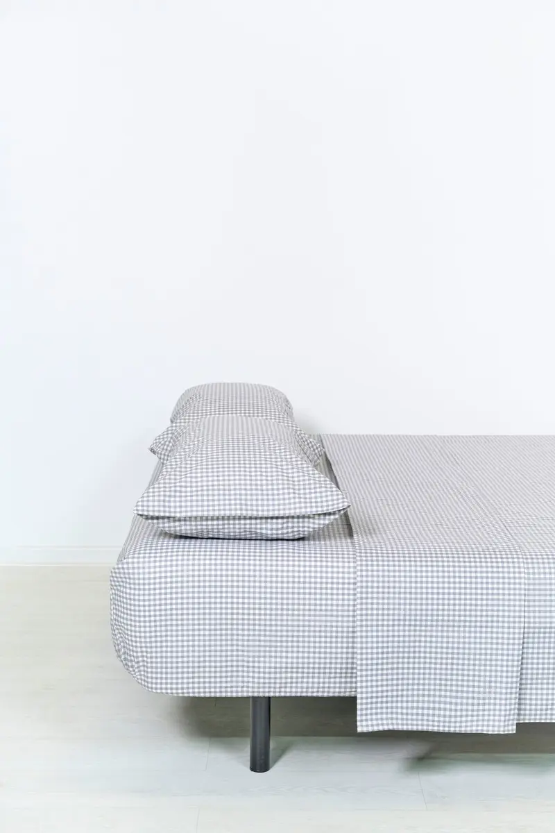 Juego Sábanas Estampadas Vichy Roca