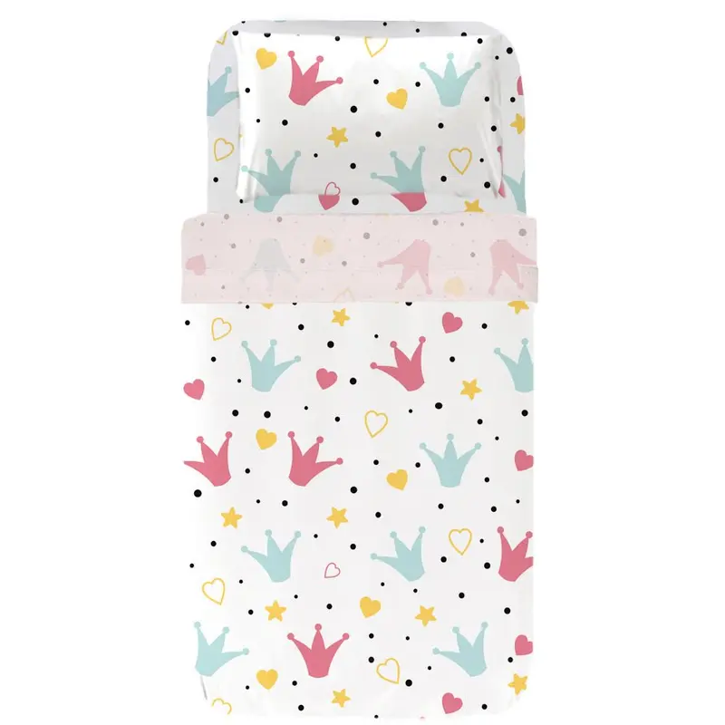 Juego Sábanas Infantil Estampado Coronas Multicolor