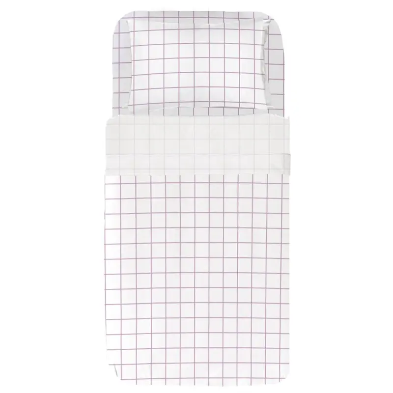 Juego Sábanas Infantil Estampado Cuadro Malva