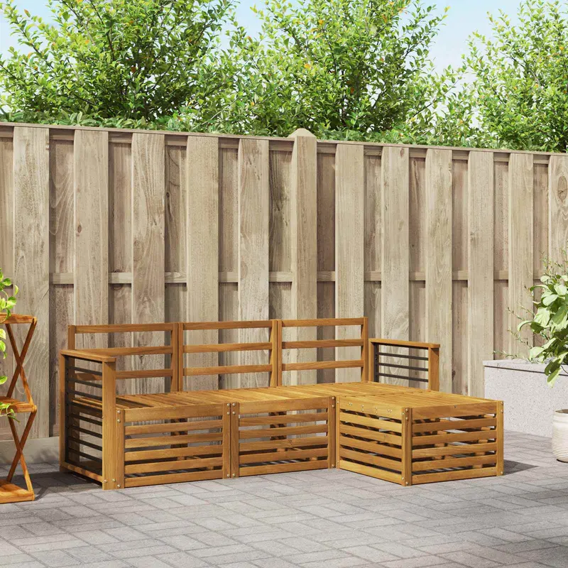 Juegos de sofás 4 pcs Natural Madera de Acacia Sólida