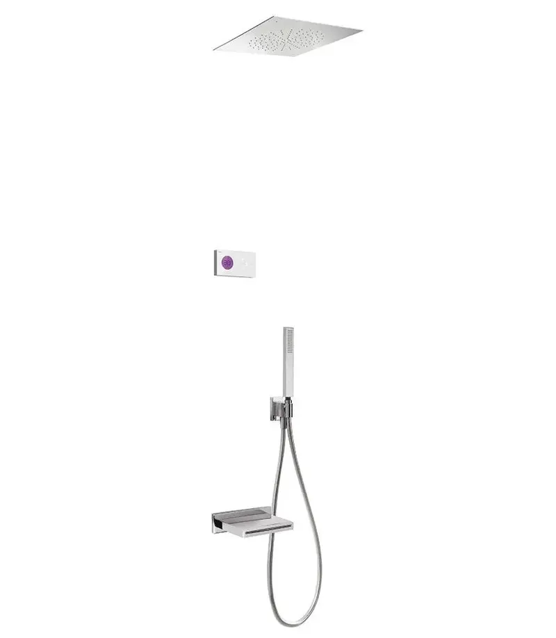 Kit bañera ducha termostático electrónico caño cascada Shower Technology TRES