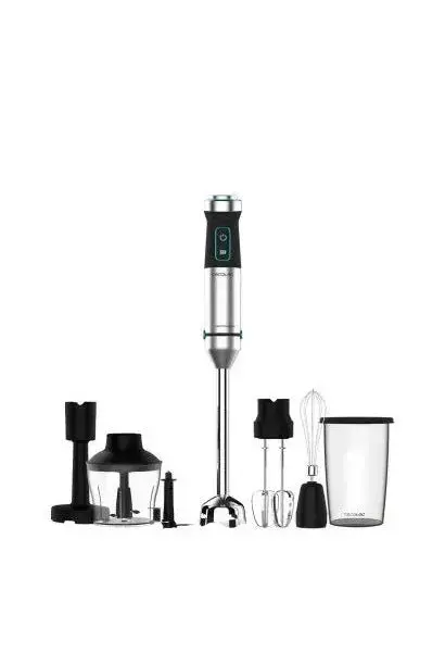 Kit de batidora de mano con jarras y cuchillas en color negro y plateado titanblack 1500 de Cecotec