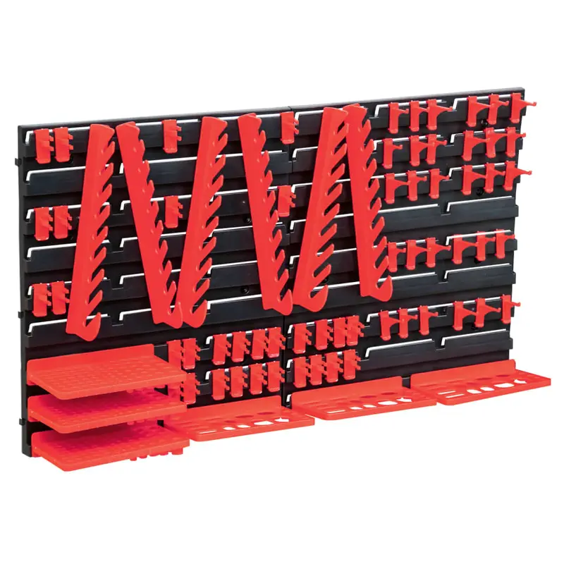 Kit de cajas de almacenaje 96 pzas paneles de pared rojo negro