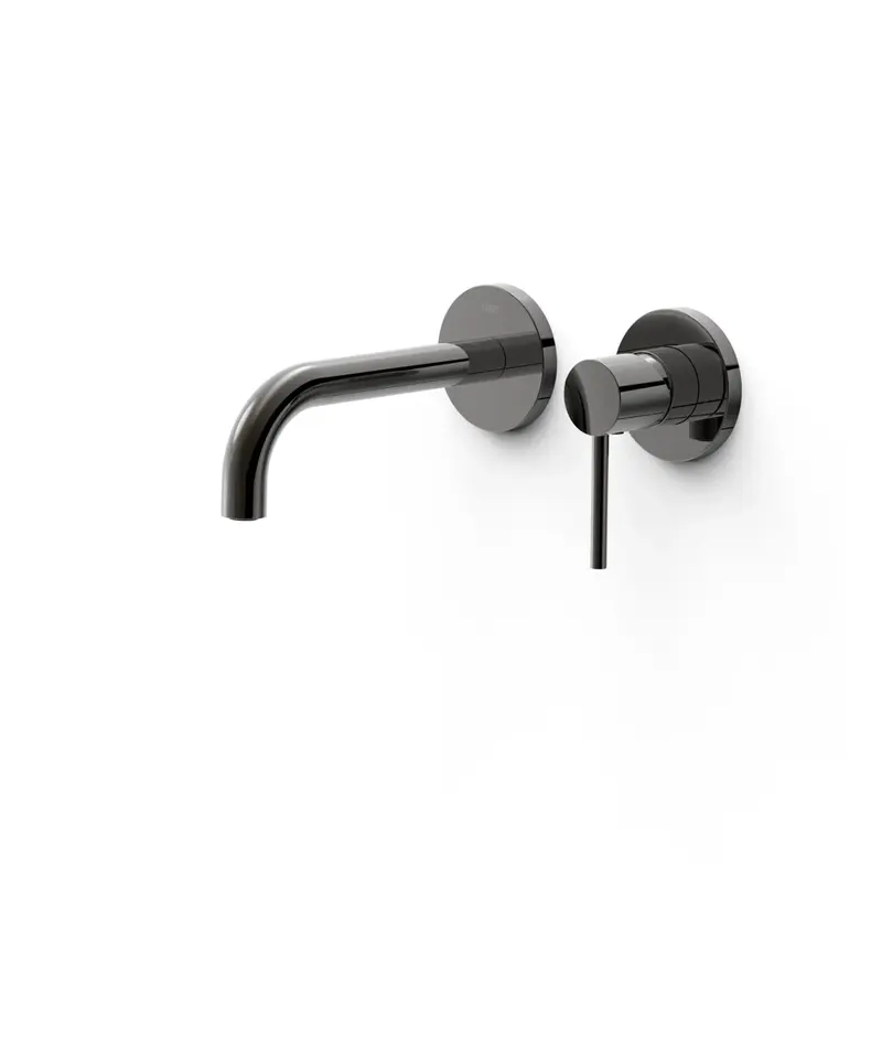 Kit de grifo para lavabo monomando empotrado con amortiguadores acústicos acabado negro metalizado Study Tres