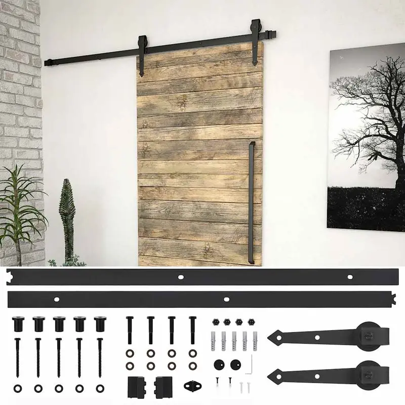 Kit de herrajes para puertas correderas SKIEN acero negro 200cm