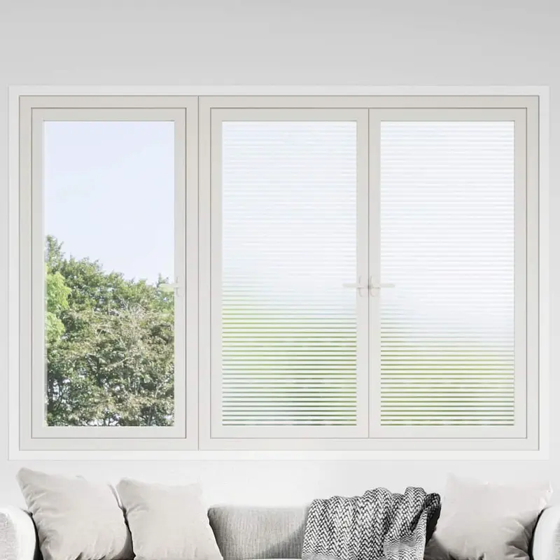 Láminas de ventana esmerilada diseño de rayas PVC