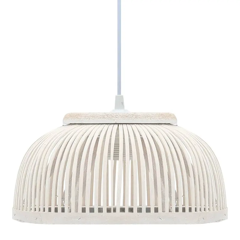 Lámpara colgante bambú 40 W 34x14,5 cm semicírculo E27
