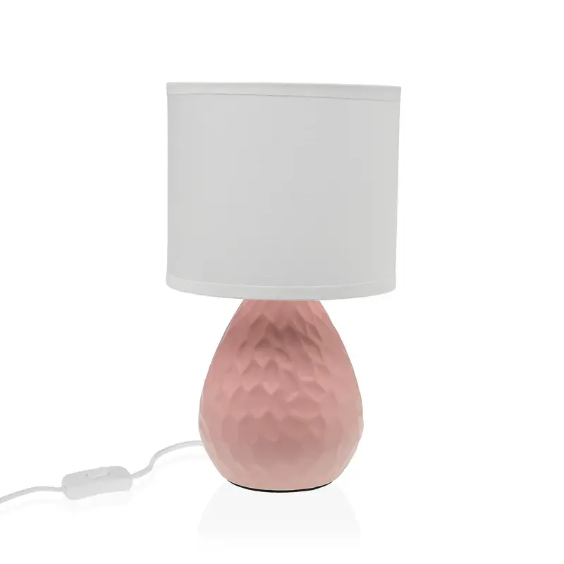 LAMPARA DE MESA ROSA/BLANCA