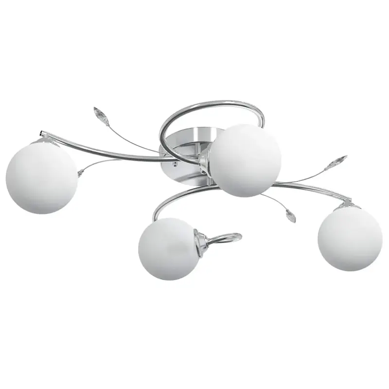 Lámpara de techo pantallas cristal redonda 4 bombillas LED G9