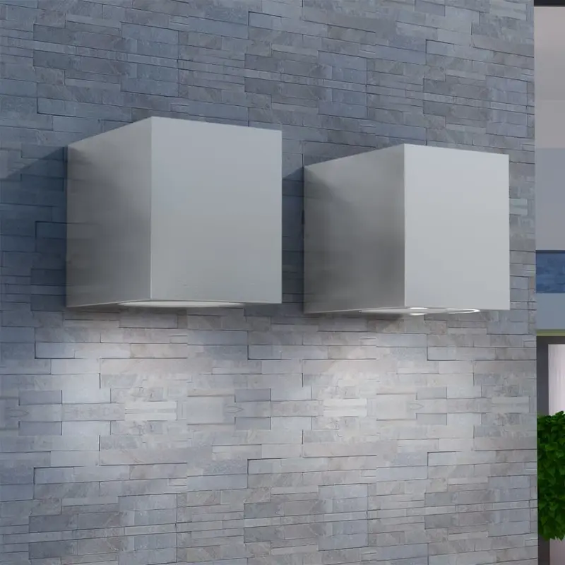 Lámparas de pared cúbicas para exteriores 2 piezas