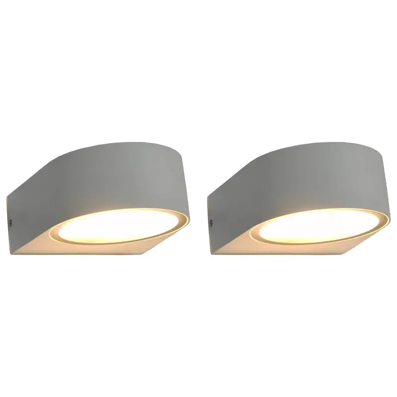 Lámparas de pared para jardín 2 uds. redonda blanca 11 W