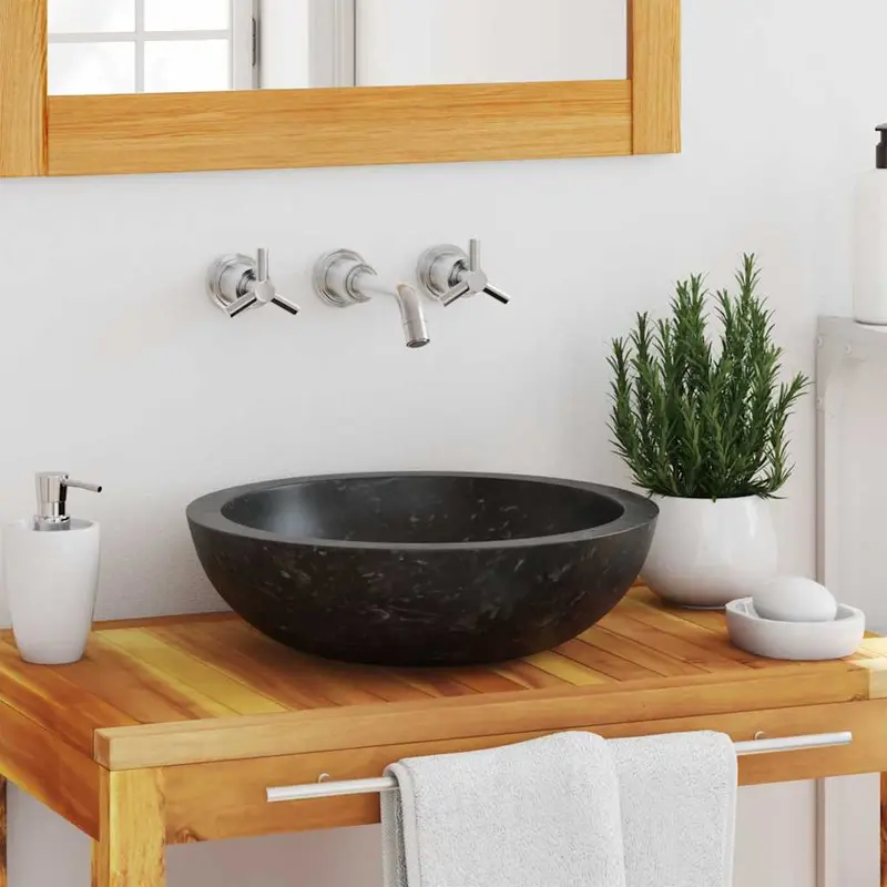 Lavabo 40x12 cm mármol negro