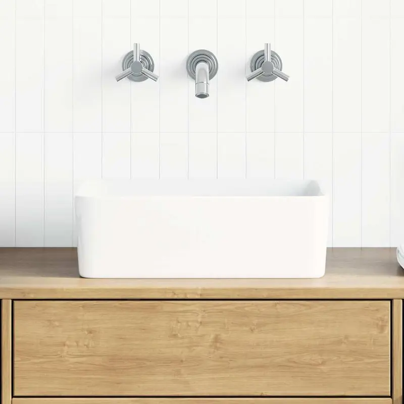 Lavabo 40x30x13 cm cerámica blanco