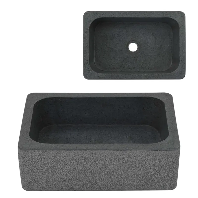 Lavabo 45x30x15 cm de piedra de río negro