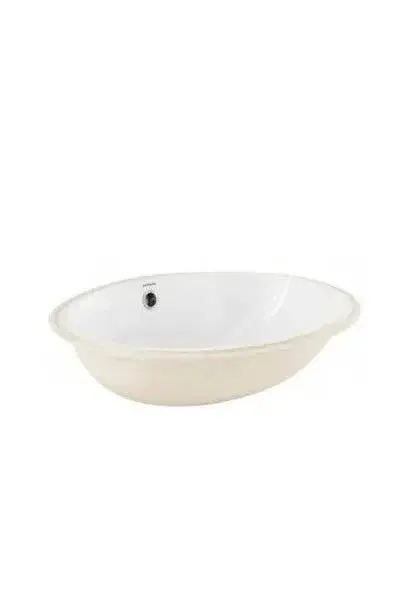 Lavabo Bajo Encimera Ovalado VOUGA Unisan - Blanco, 56,5x44,5x20 cm