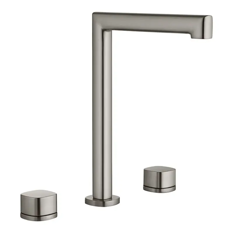 Lavabo bimando sobreencimera caño alto Toscana níquel cepillado Imex